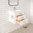 1906  24" Bathroom Vanity Wall Mount Set(Left Side Shelf)