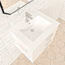 1906  24" Bathroom Vanity Wall Mount Set(Left Side Shelf)