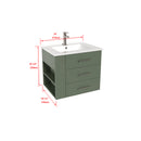 1906  24" Bathroom Vanity Wall Mount Set(Left Side Shelf)