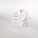 1906  24" Bathroom Vanity Wall Mount Set(Right Side Shelf)