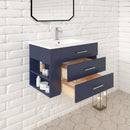 1906  30" Bathroom Vanity Wall Mount Set(Left Side Shelf)