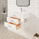 1906  30" Bathroom Vanity Wall Mount Set(Right Side Shelf)