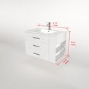 1906  30" Bathroom Vanity Wall Mount Set(Right Side Shelf)