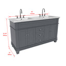 1917  60" Bathroom Vanity Cabinet Set