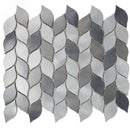 AFD-07  Aluminum Silver And Grey Leaf Metal Mosaic Tile