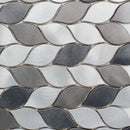 AFD-07  Aluminum Silver And Grey Leaf Metal Mosaic Tile