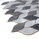 AFD-07  Aluminum Silver And Grey Leaf Metal Mosaic Tile