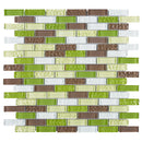 BCD-02  Green Brick Glass Mosaic Tile