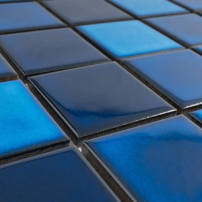 BT-PM22  2 X 2 Tropical Blue Night Porcelain Satin Mosaic Tile
