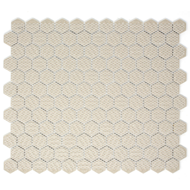 BT-PM02  White Tiny Hexagon Porcelain Satin Mosaic Tile