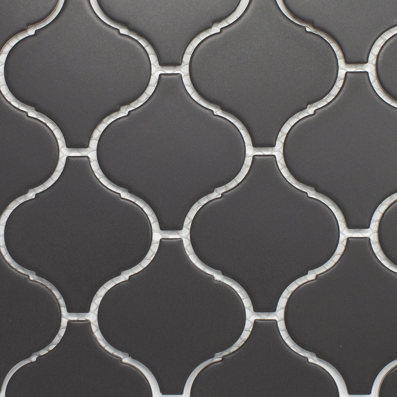 BT-PM06  Grey Black Lantern Porcelain Satin Mosaic Tile