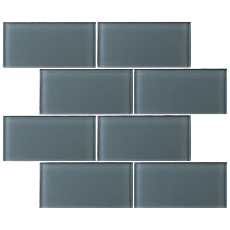 CSA-01  Grey 3X6 Glass Subway Tile