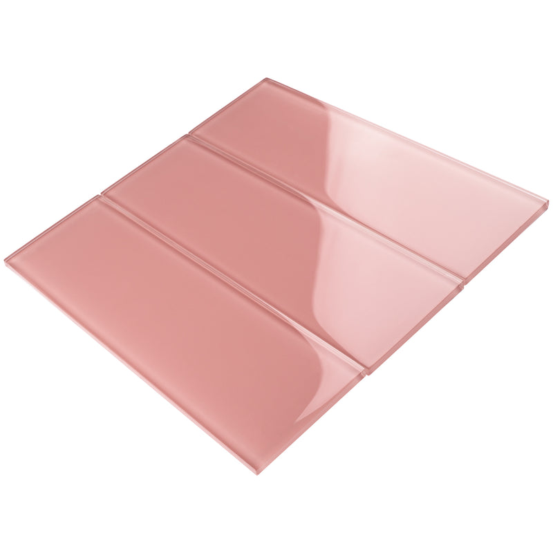 CSB-14  Pink 4X12 Glass Subway Tile