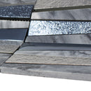 DL-03   Irregular Triangle Cloud Grey Marble And Matallic Glass Mosaic Tile