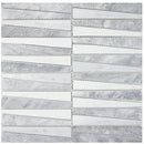 DL-03   Irregular Triangle Cloud Grey Marble And Matallic Glass Mosaic Tile