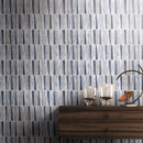 DL-03   Irregular Triangle Cloud Grey Marble And Matallic Glass Mosaic Tile