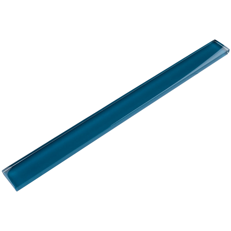 CLIN-15  Turquoise Glass Pencil Liner Wall Trim Molding 1"X12", 1/2"X12"