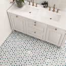 ALICANTE 8"x10" Porcelain Hexagon Flower Look Floor and Wall Tile Matt