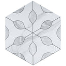 ALICANTE 8"x10" Porcelain Hexagon Flower Look Floor and Wall Tile Matt