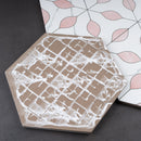 ALICANTE 8"x10" Porcelain Hexagon Flower Look Floor and Wall Tile Matt