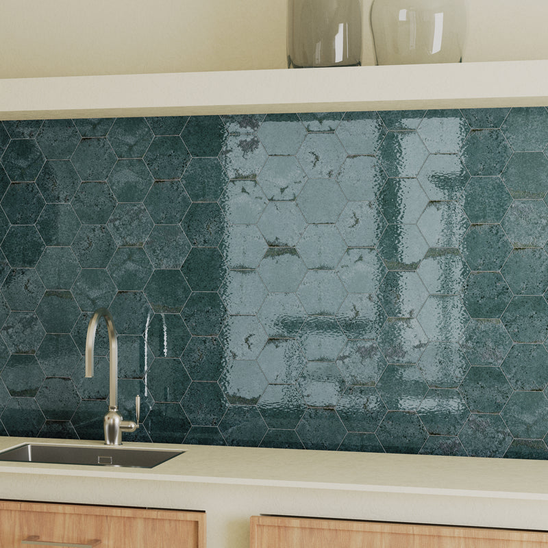 ALMA 5.1"x5.9" Porcelain Stone Look Floor and Wall Tile - Azul Blue