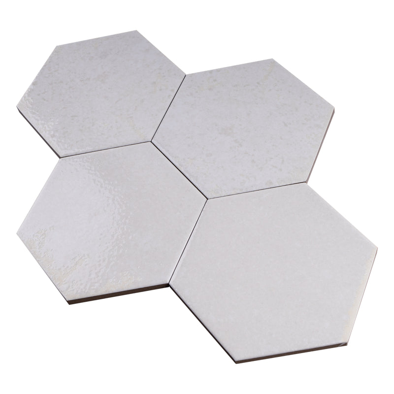 ALMA 5.1"x5.9" Porcelain Stone Look Floor and Wall Tile - White