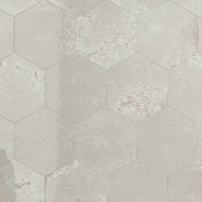 ALMA 5.1"x5.9" Porcelain Stone Look Floor and Wall Tile - White