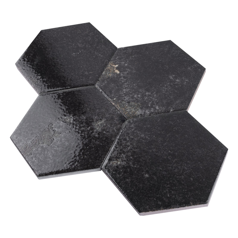 ALMA 5.1"x5.9" Porcelain Stone Look Floor and Wall Tile - Black