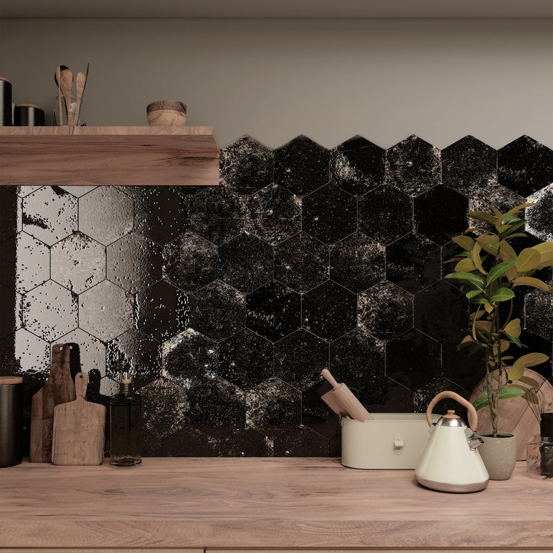 ALMA 5.1"x5.9" Porcelain Stone Look Floor and Wall Tile - Black