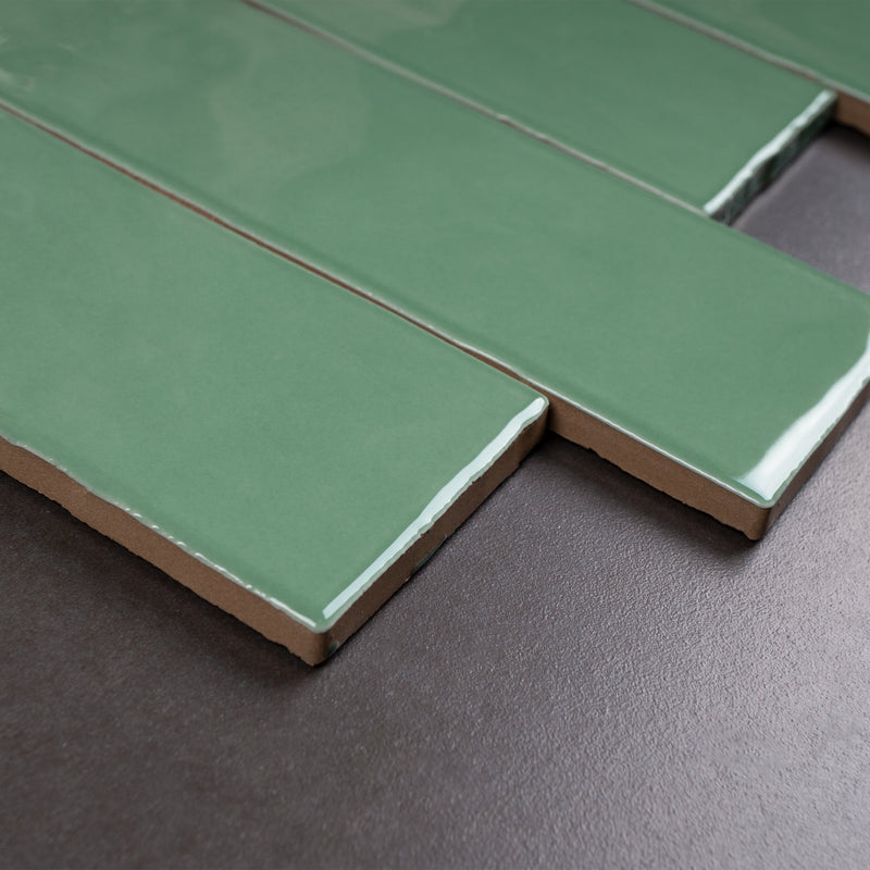 BORGO 2.6"x7.9" Polished Porcelain Floor and Wall Tile - Jade Green
