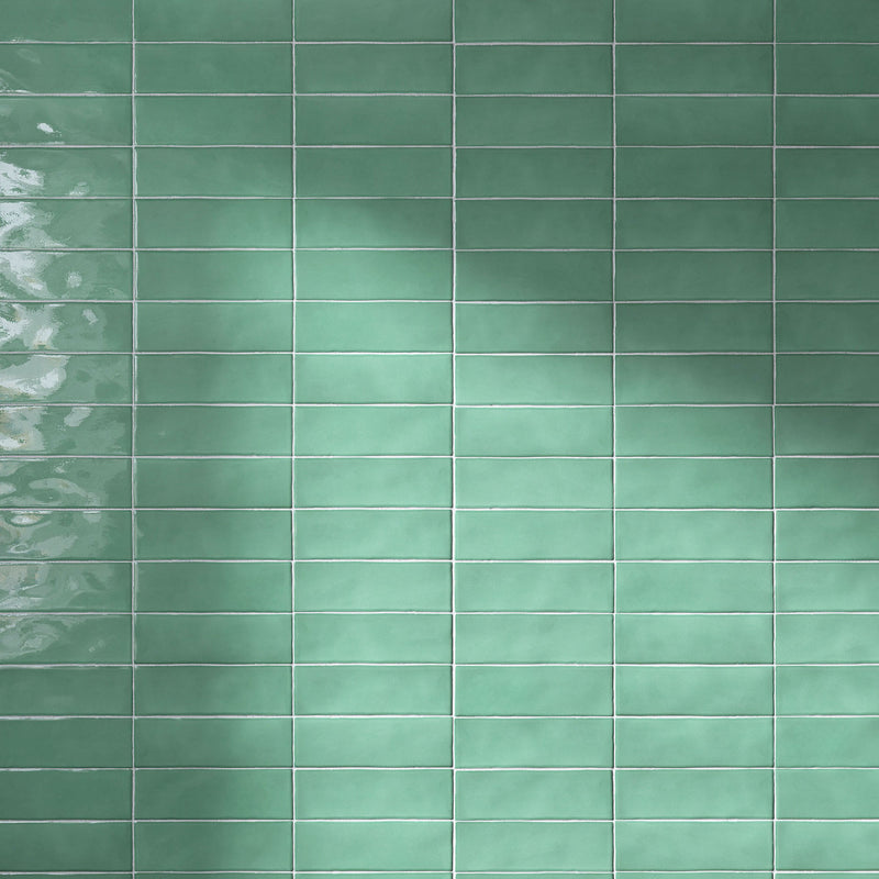 BORGO 2.6"x7.9" Polished Porcelain Floor and Wall Tile - Jade Green