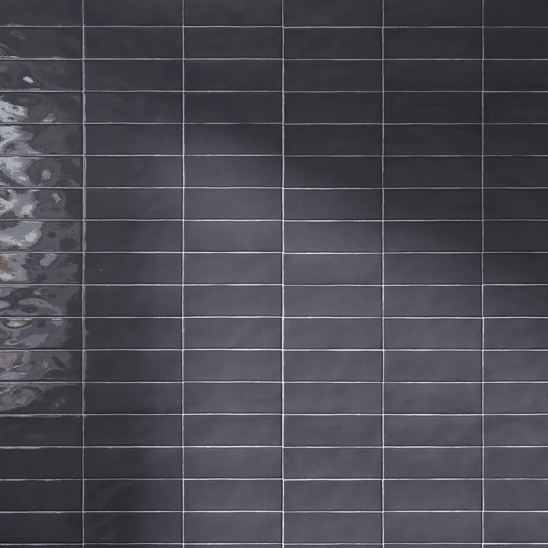 BORGO 2.6"x7.9" Polished Porcelain Floor and Wall Tile - Graphite Gray