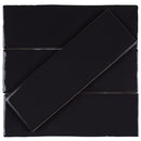 BORGO 2.6"x7.9" Polished Porcelain Floor and Wall Tile - Noir Black