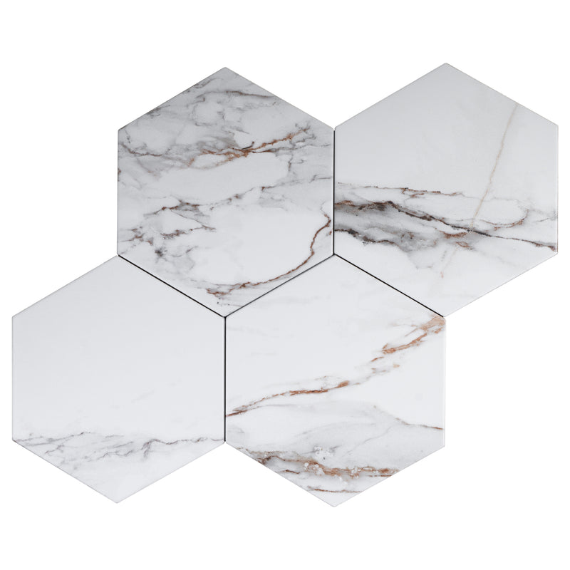 ELEGANCE 7.7"x8.9" Matte Porcelain Floor and Wall Tile - Gold