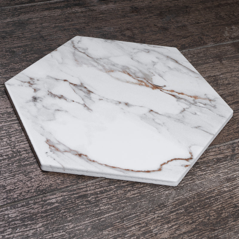 ELEGANCE 7.7"x8.9" Matte Porcelain Floor and Wall Tile - Gold