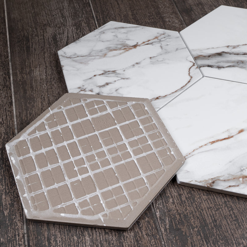 ELEGANCE 7.7"x8.9" Matte Porcelain Floor and Wall Tile - Gold