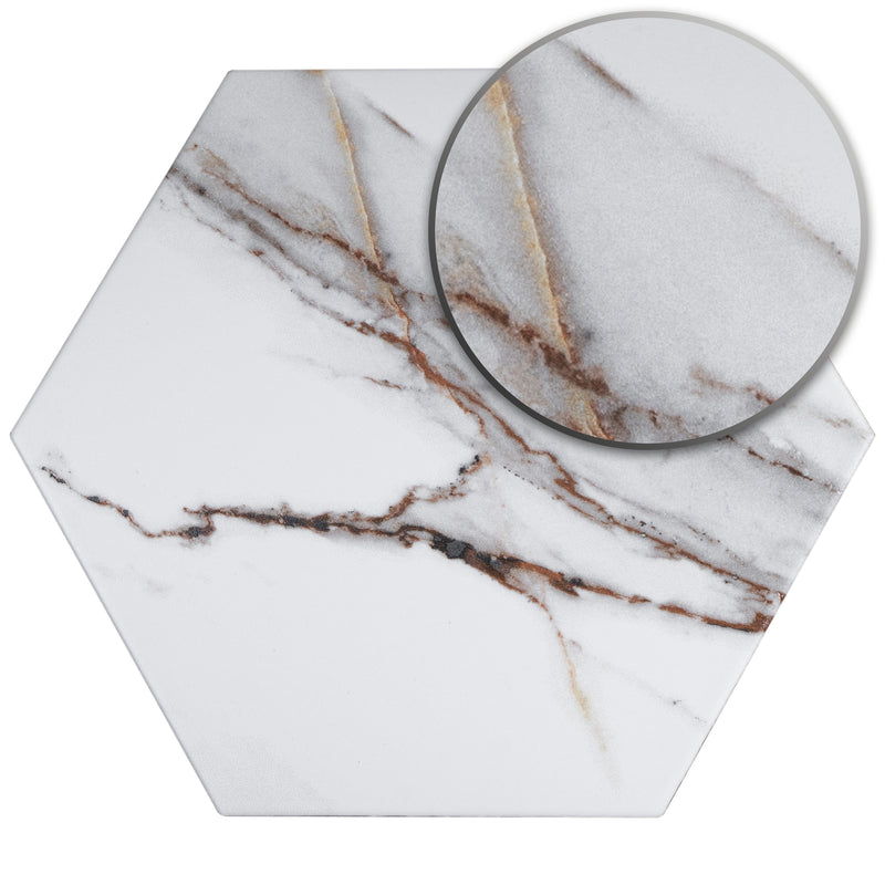 ELEGANCE 7.7"x8.9" Matte Porcelain Floor and Wall Tile - Gold