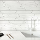 ELEGANCE 3.15"x15.75" Matte Porcelain Floor and Wall Tile - White