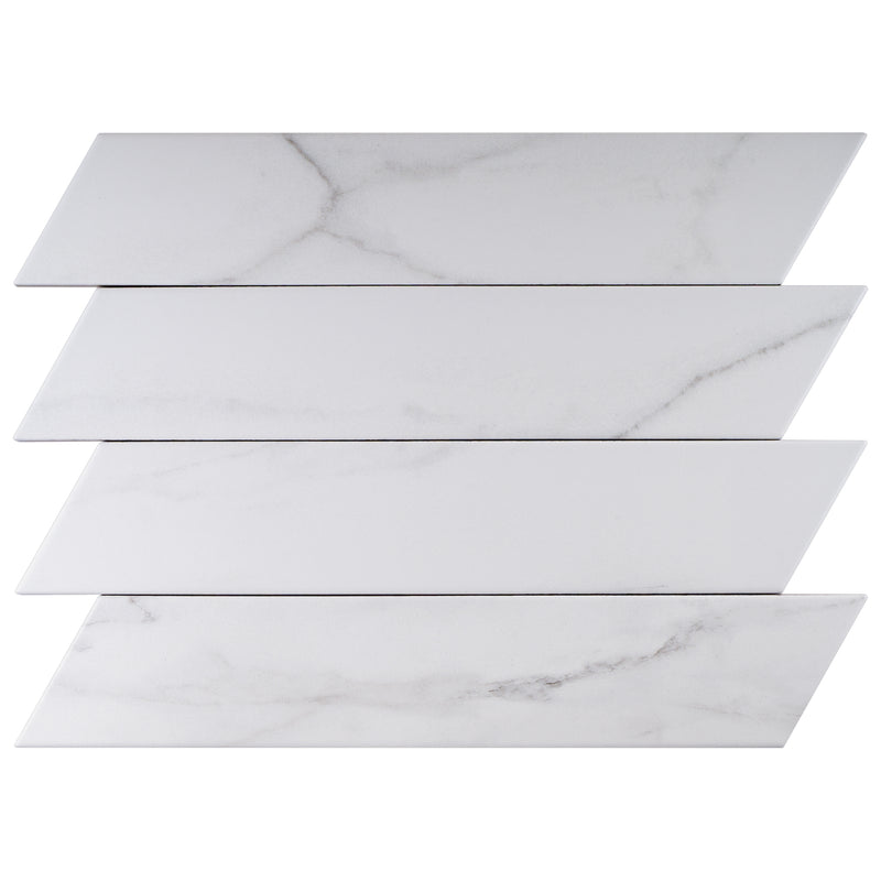 ELEGANCE 3.15"x15.75" Matte Porcelain Floor and Wall Tile - White