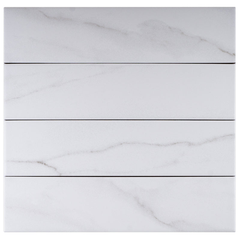 ELEGANCE 3.15"x12.99" Matte Porcelain Floor and Wall Tile - White