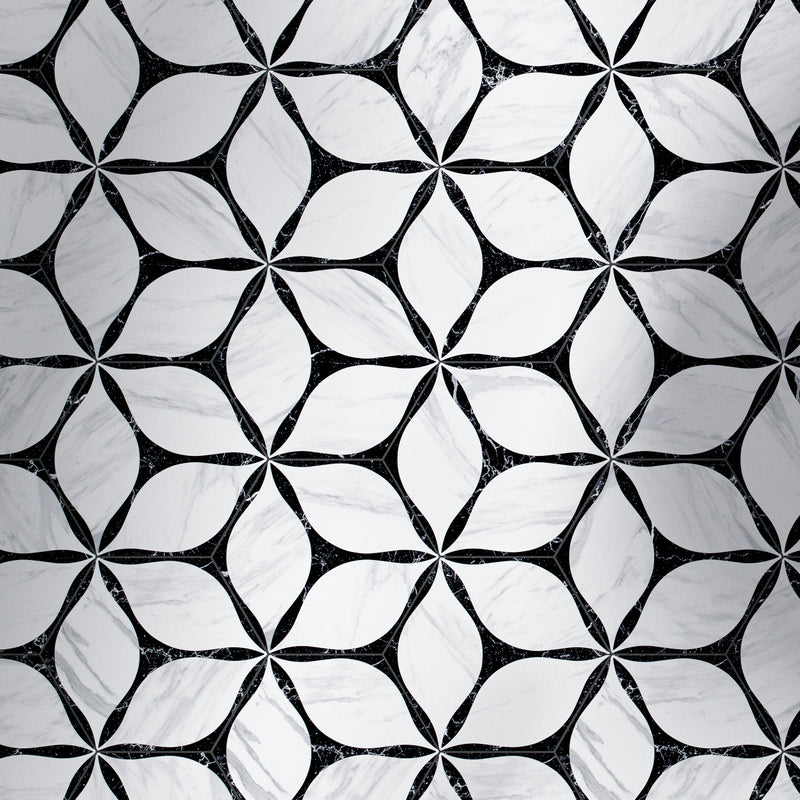 COROLA 7.7"x8.9" Matte Porcelain Floor and Wall Tile - Black