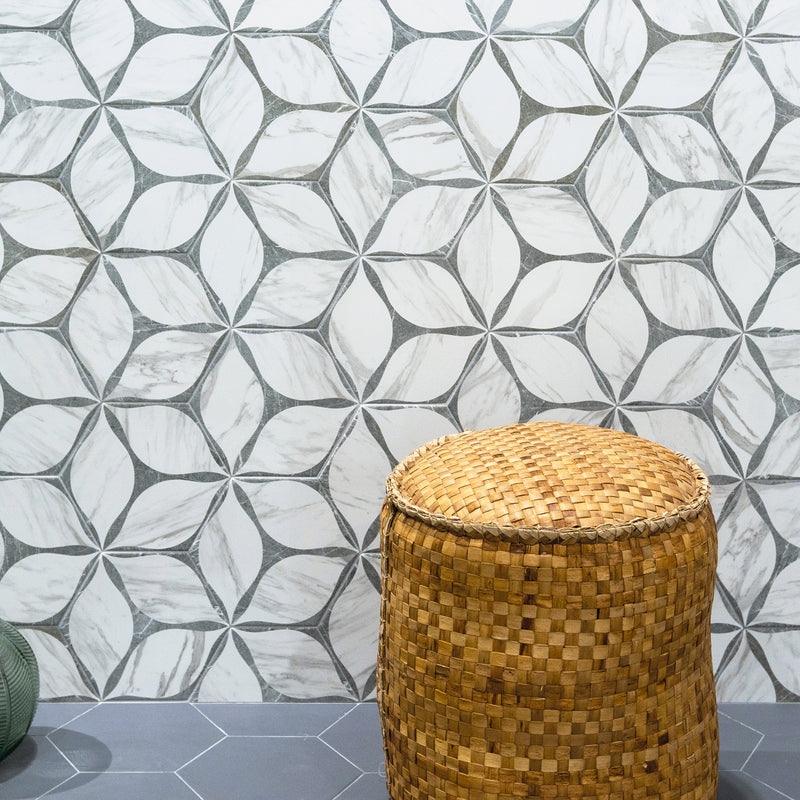 ELEGANCE 7.7"x8.9" Matte Porcelain Floor and Wall Tile - Gray