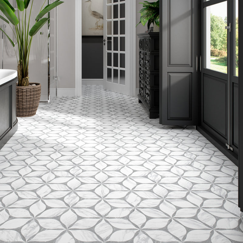 ELEGANCE 7.7"x8.9" Matte Porcelain Floor and Wall Tile - Gray