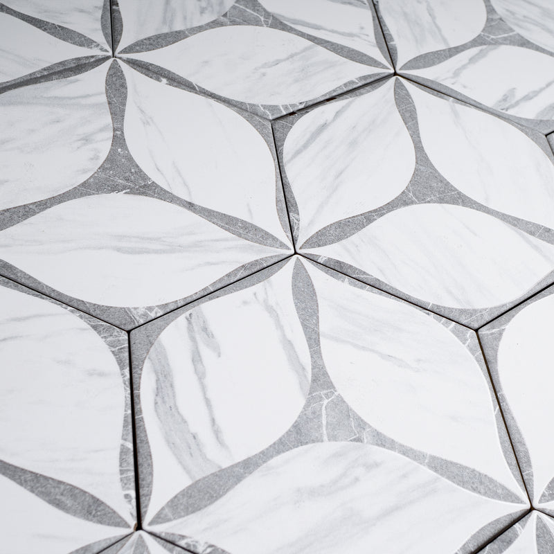 ELEGANCE 7.7"x8.9" Matte Porcelain Floor and Wall Tile - Gray