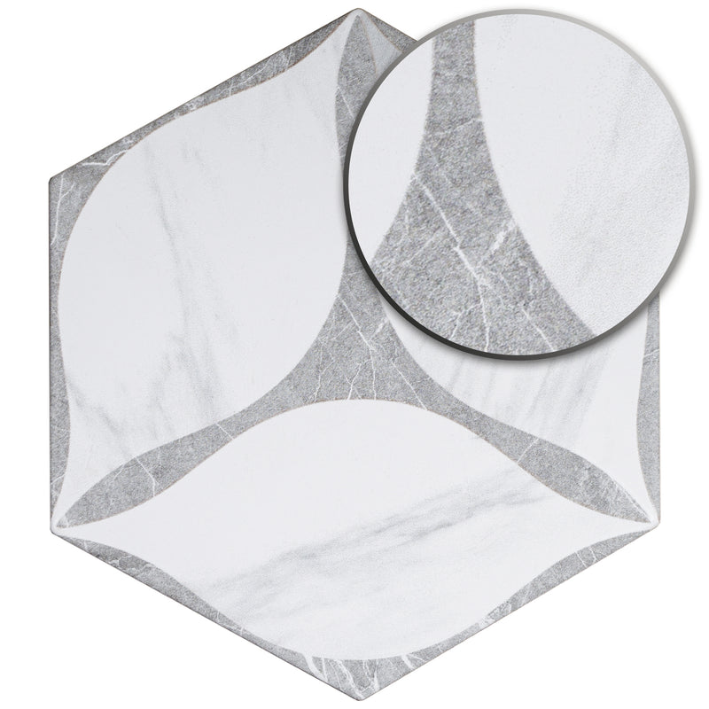 ELEGANCE 7.7"x8.9" Matte Porcelain Floor and Wall Tile - Gray