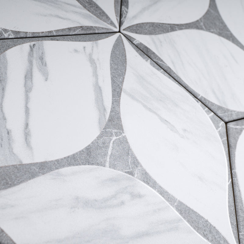 ELEGANCE 7.7"x8.9" Matte Porcelain Floor and Wall Tile - Gray