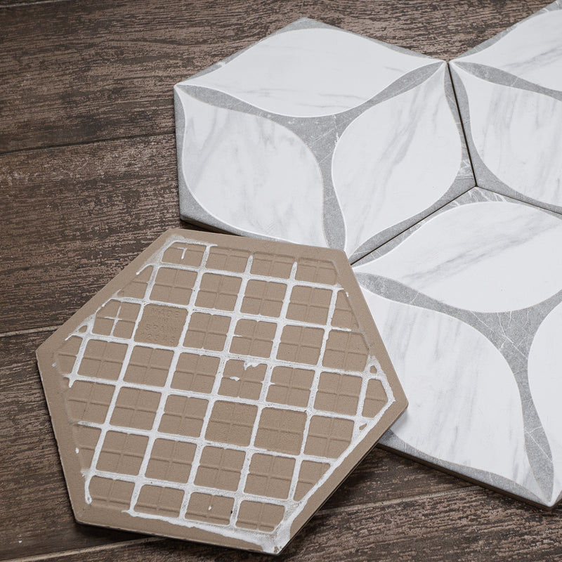 ELEGANCE 7.7"x8.9" Matte Porcelain Floor and Wall Tile - Gray