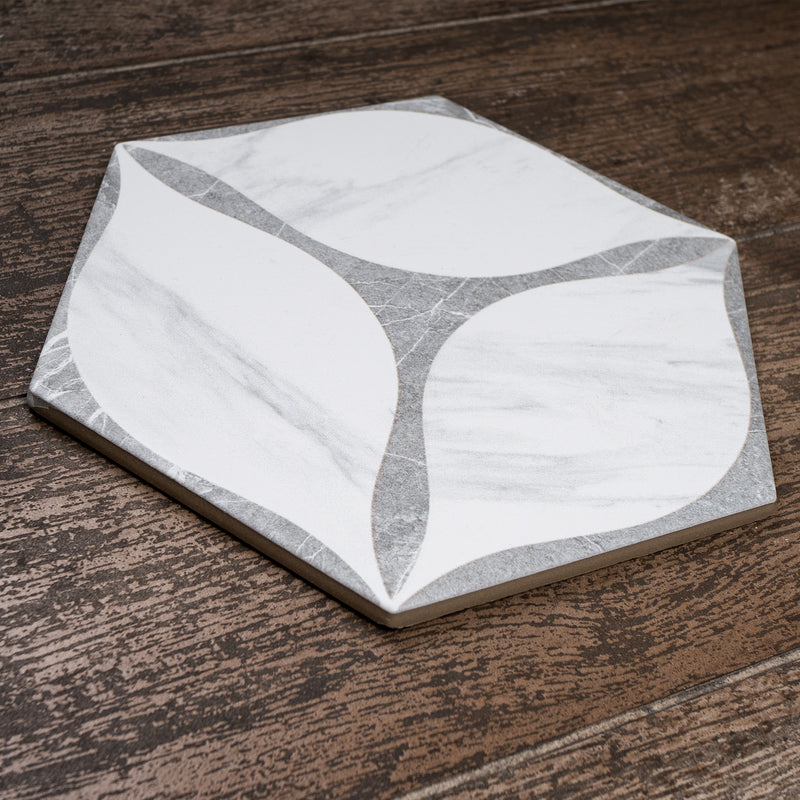 ELEGANCE 7.7"x8.9" Matte Porcelain Floor and Wall Tile - Gray