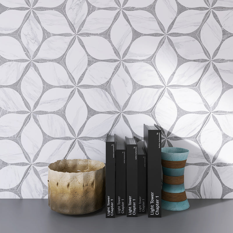 COROLA 7.7"x8.9" Matte Porcelain Floor and Wall Tile - Gray
