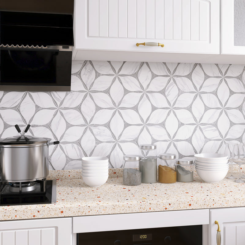 ELEGANCE 7.7"x8.9" Matte Porcelain Floor and Wall Tile - Gray